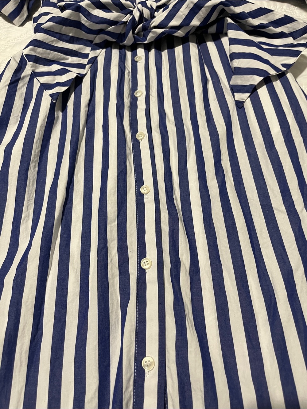J. Crew Purple and White Striped Long-Sleeve Shirt Dress - Picture 15 of 16